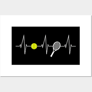 Tennis - tennis racket - tennis ball heartbeat heart rate - I love tennis Posters and Art